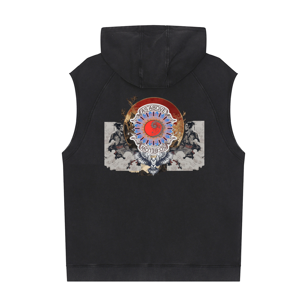 Snow Washed Sleeveless Hoodie