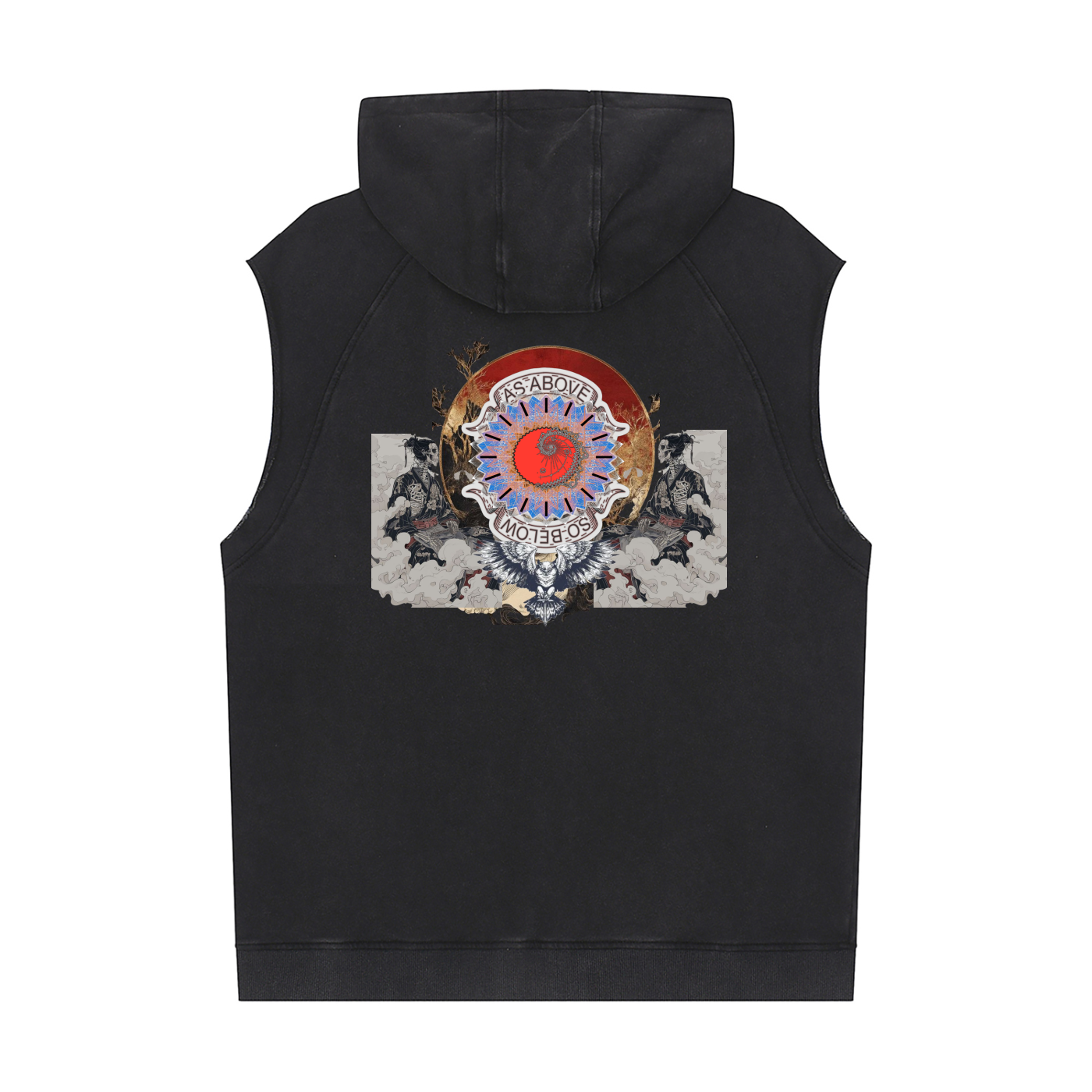 Snow Washed Sleeveless Hoodie