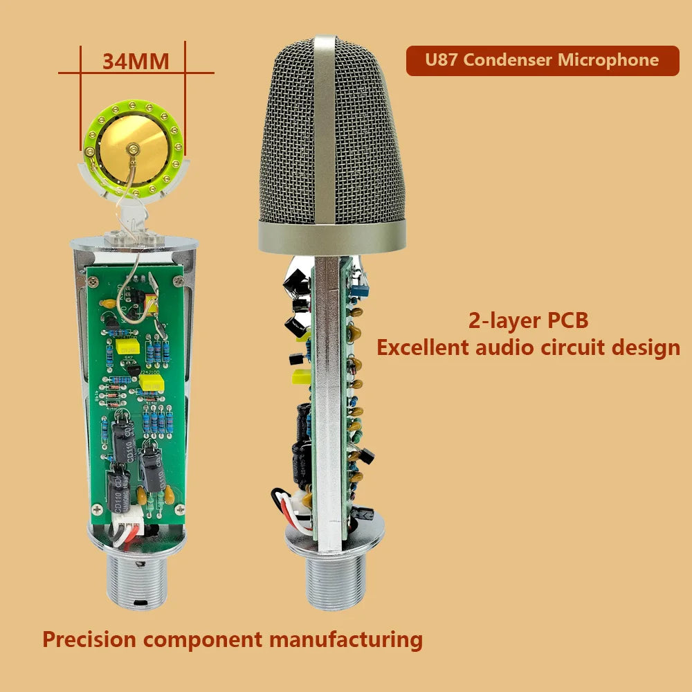 Condenser Microphone Professional Mic Recording Studio Sound For PC Computer Laptop Wired Karaoke Stand Mikrofon Audio Sing Mike