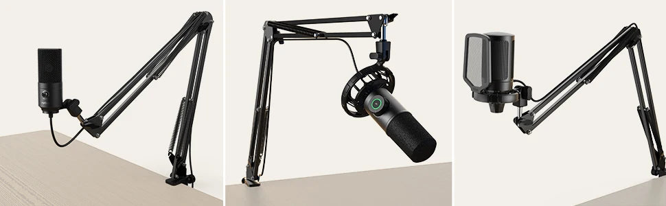 FIFINE Microphone Arm Boom,Adjustable Suspension Boom with Heavy Duty Clamp,Scissor Mic Stand for Recording,Gaming,K688 K658-CS1